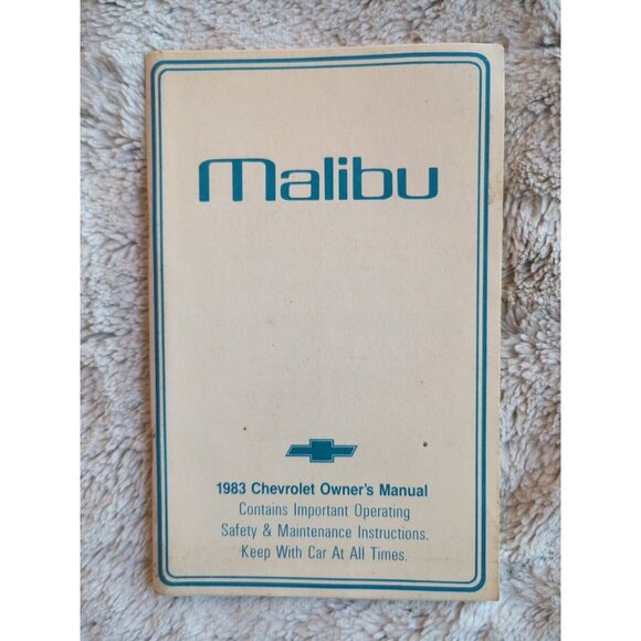 1983 Chevrolet Malibu Owners Manual User Guide Reference Operator Book Fuses OEM - Picture 1 of 3